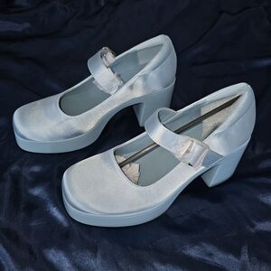 Elegant Blue Satin Heels for Women Cinderella Shoes!